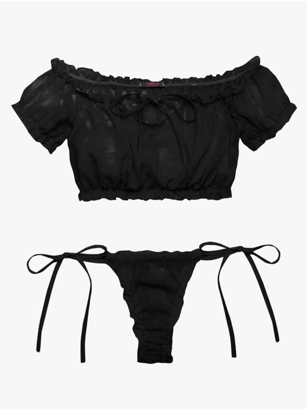 Black Women's Slightly Sheer Intimate Set